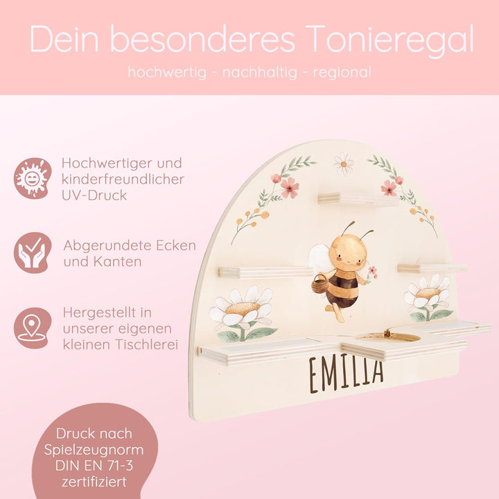 Personalisiertes Tonie Regal für Kinderzimmer - Magnetisches Toniebox Regal für Toniebox & Figuren m