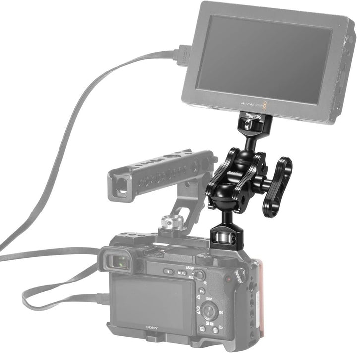 SmallRig Gelenkarm mit Doppelkugelkopf 1/4 Zoll Schraube Schwarz Kugelkopf Hauptmaterial Edelstahl A