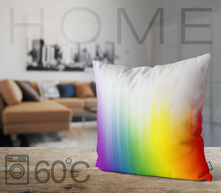 VOID Regenbogen Farben Pride Kissenbezug Kissenhülle Polyester wasserfest Outdoor Indoor, Kissen Grö