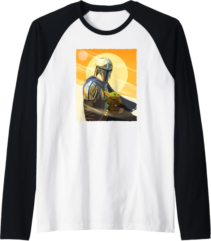 Star Wars The Mandalorian Mando and the Child Clan of Two Raglan
