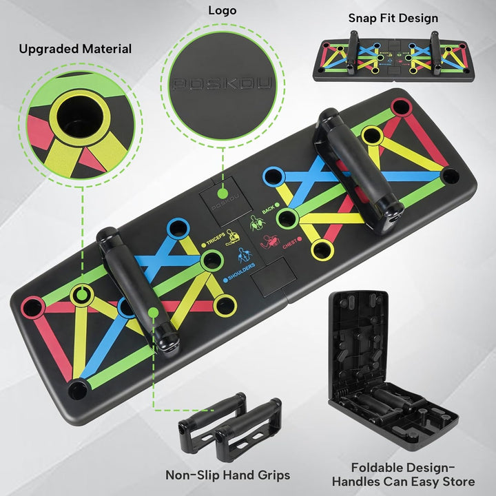 POSKOU Push Up Board Home Exercise Workout Fitness Gym Equipment Strength Training Press up Board Me