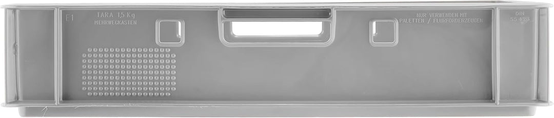 BURI 10 Stück Fleischkiste E1 Lagerkiste 60x40x12,5 cm Metzgerkiste Eurobox Grau - flache Stapelkist
