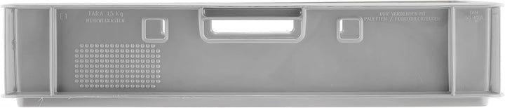 BURI 10 Stück Fleischkiste E1 Lagerkiste 60x40x12,5 cm Metzgerkiste Eurobox Grau - flache Stapelkist