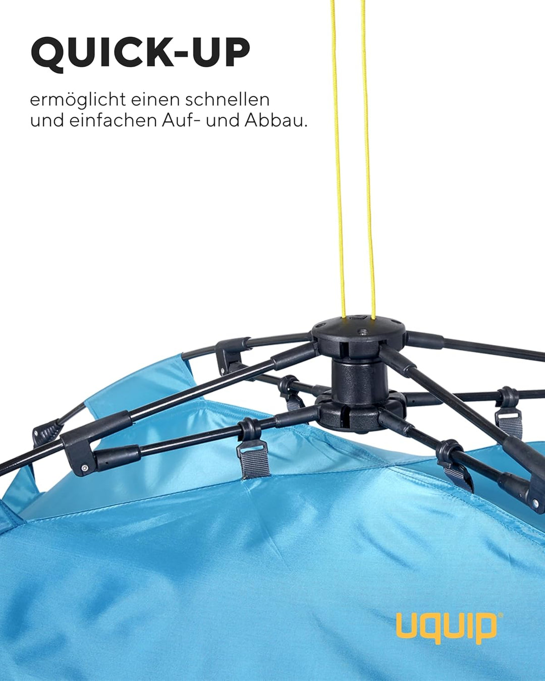 Uquip XL Buzzy Strandzelt mit UV Schutz 50+ Sonnenschutz, Windschutz oder Regenschutz für die ganze