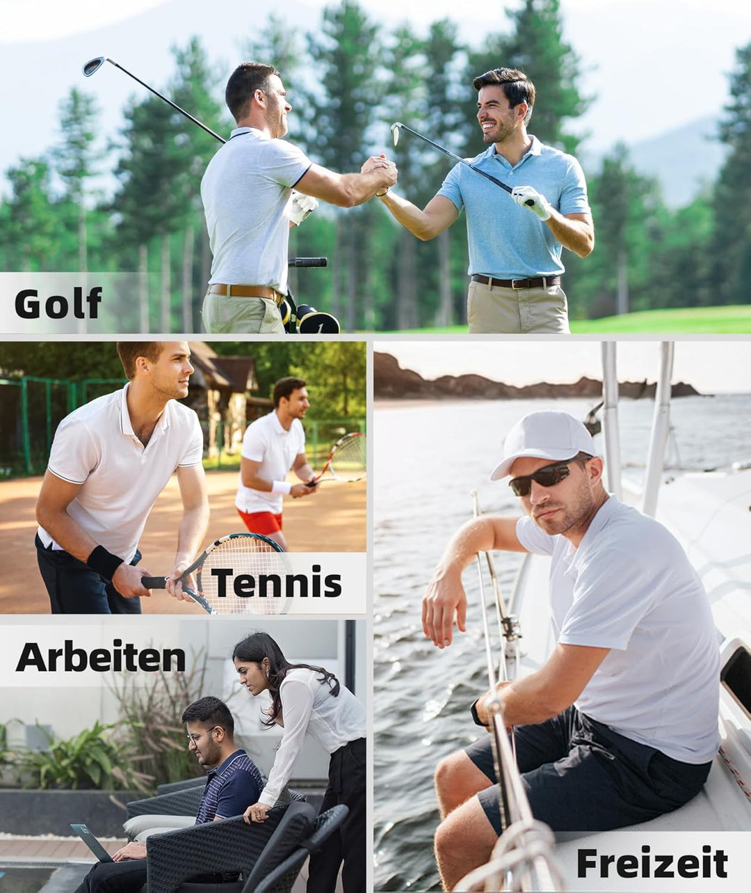 SwissWell Polo Shirts Herren Kurzarm Golf Tennis Atmungsaktives Outdoor Sommer Sports Poloshirt mit