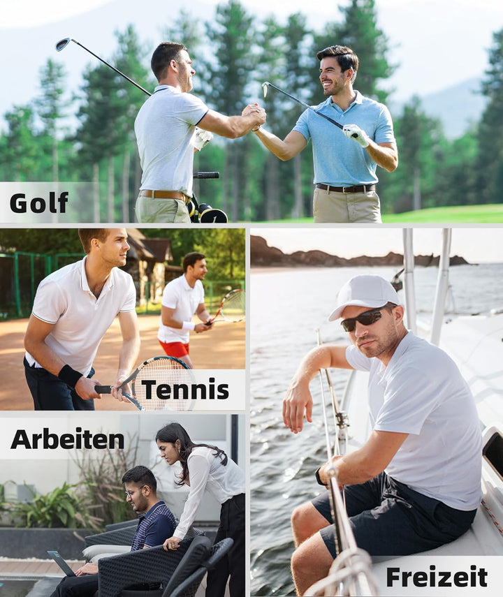 SwissWell Polo Shirts Herren Kurzarm Golf Tennis Atmungsaktives Outdoor Sommer Sports Poloshirt mit