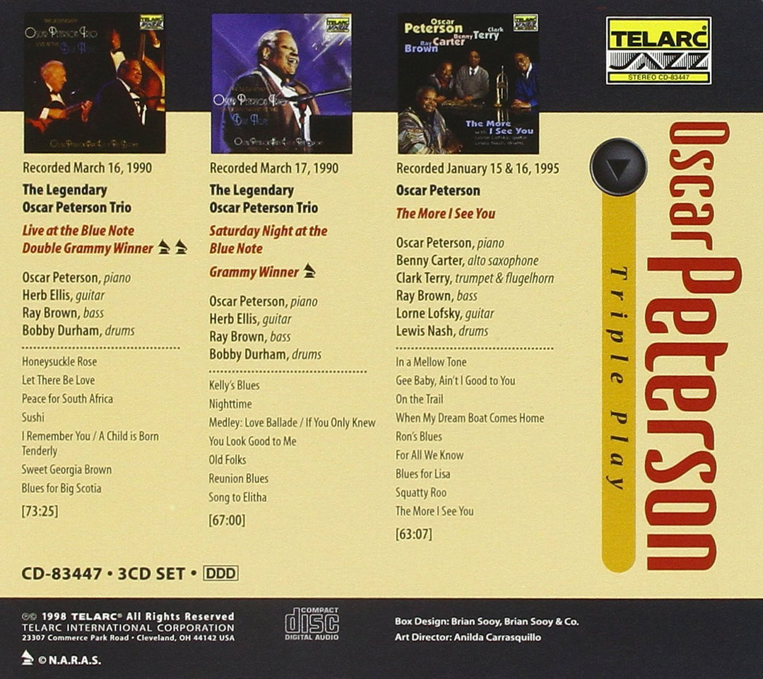 Triple Play (Live at the Blue Note/Saturday Night at the Blue Note/the More I See You), Audio-CD