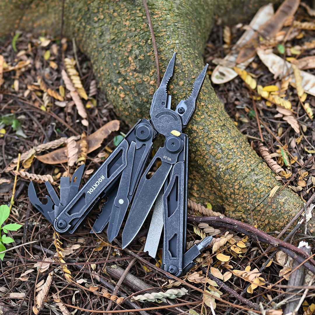 ROCKTOL Multitool, VG-10 Blade, 29-in-1 Multitool Pliers with Replaceable Wire Cutters and Saw, Heav