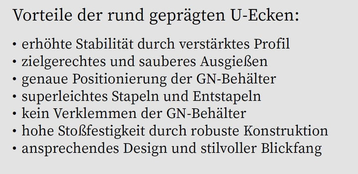 APS 81404 GN 1/4 Behälter, rostfreier Gastronormbehälter Edelstahl, Abmessungen 265 x 160 mm/Höhe 10