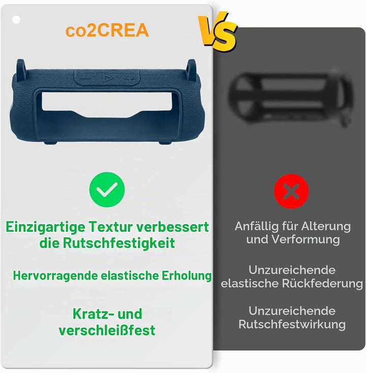 co2CREA Silikonhülle Tragetasche Case für JBL Flip 7 kabelloser tragbarer Bluetooth-Lautsprecher, Nu