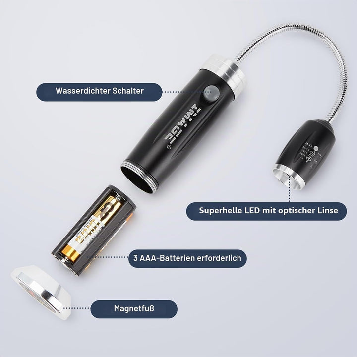 IMAGE Grill Lampe 2 Stück magnetisches LED Grilllicht 360° drehbare BBQ Grillleuchte Beleuchtung für