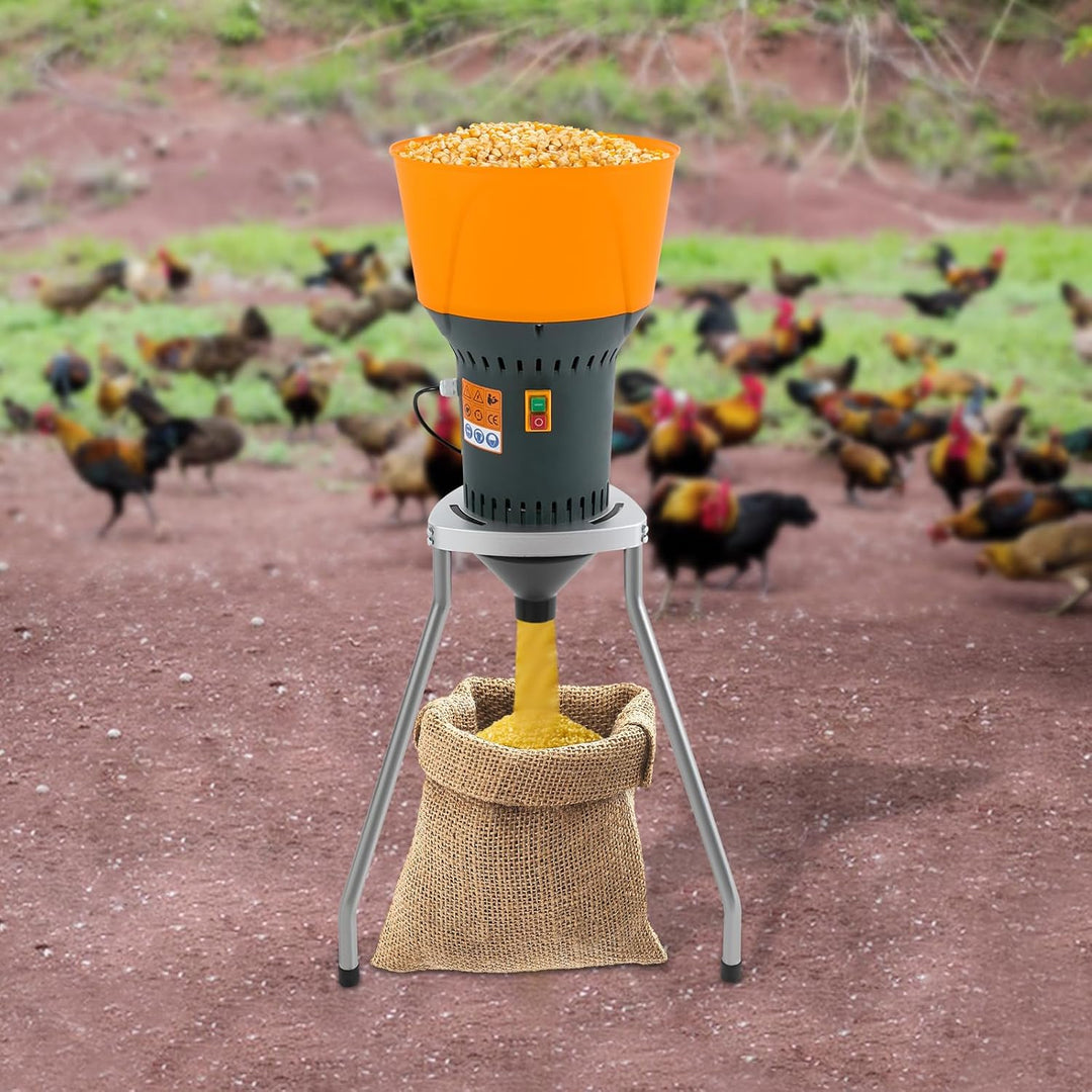Getreidemühle Elektrisch 1000W mit Standfuss 300kg/h 6.5L-Einfülltrichter mit 5 Siebe Klinge 19000RP