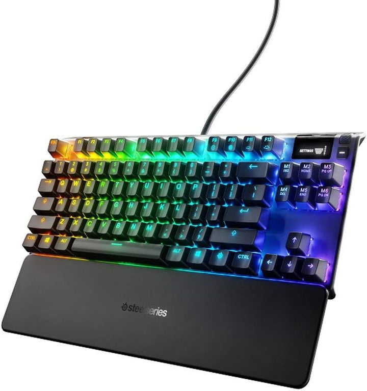 SteelSeries Apex 7 TKL - Mechanische Gaming-Tastatur – Kompakt (TKL) – OLED Smart Display – Rot Scha