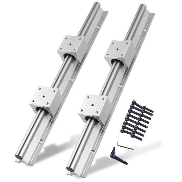 CNCYEAH 2 stücke Linear Schiene SBR16-400mm 16 MM Linearlager Schiene Gleitführung Welle + 4 Stücke