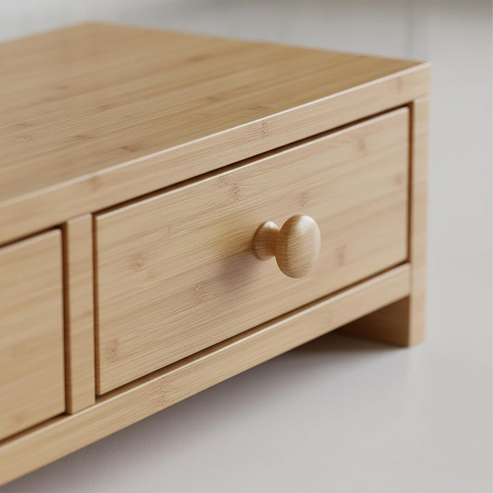 Relaxdays Monitorständer, 3 Schubladen, HxBxT: 12,5 x 51 x 24 cm, MDF, Monitorerhöhung Schreibtisch,