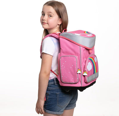 MUWO Kinder Schulranzen Set 5tlg. ergonomischer leichter Schulrucksack mit Sporttasche, Turnbeutel,