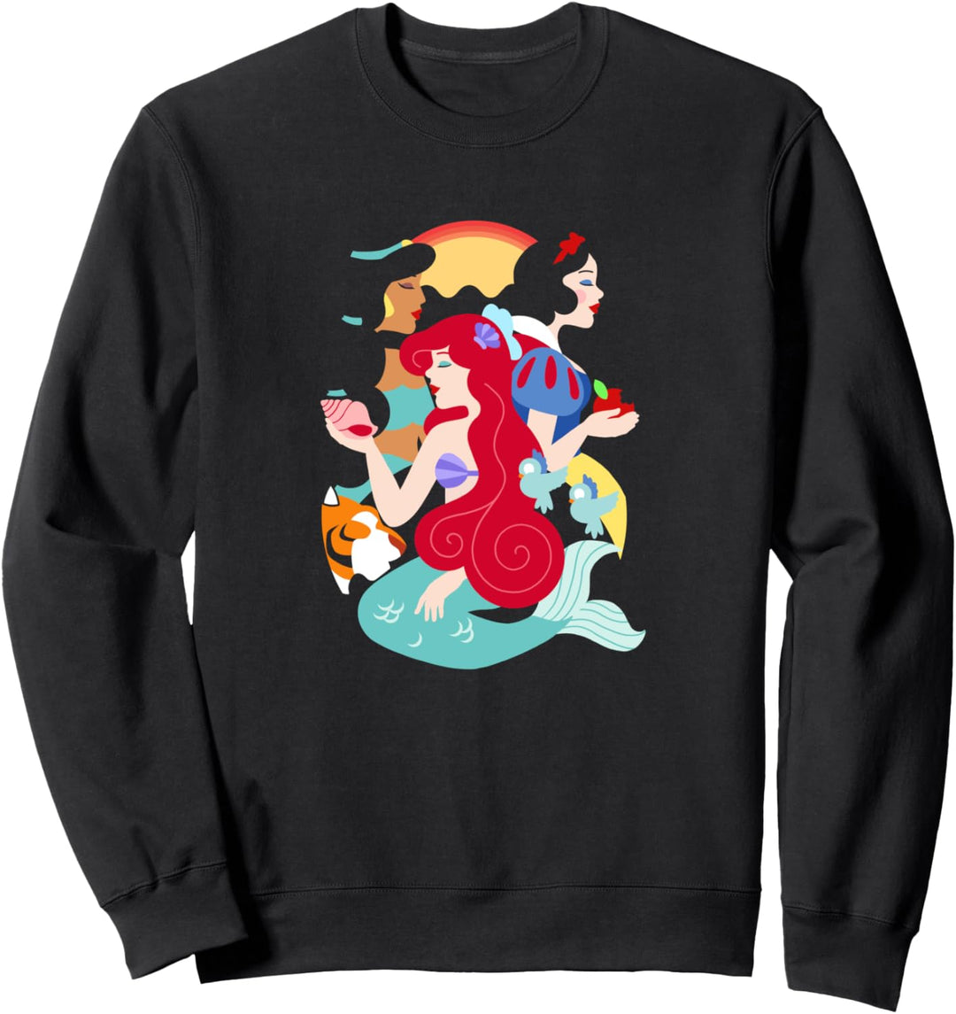 Disney Princess Ariel Snow And Jasmine Artsy Portrait Sweatshirt