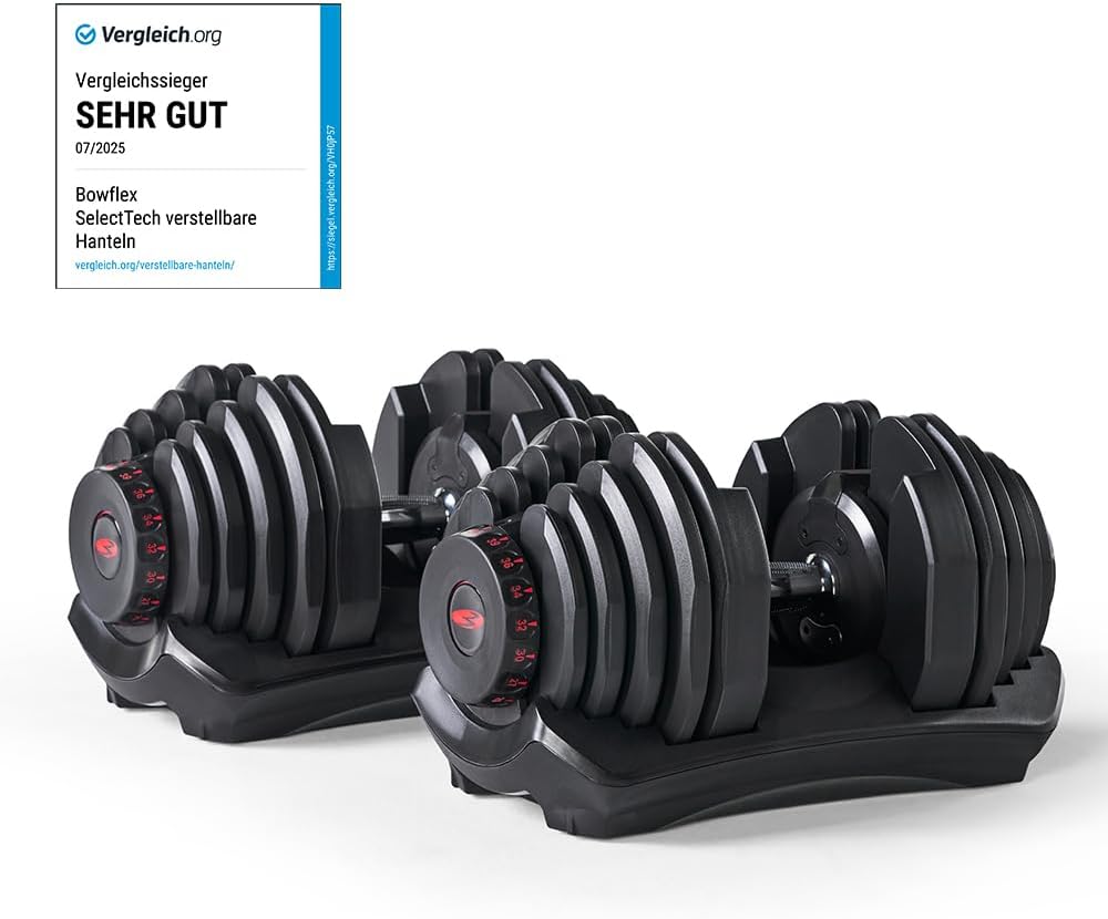 Bowflex SelectTech 1090i Hanteln 4–41 kg mit Schnellverstellung | 17 Gewichtsstufen in einer schwere