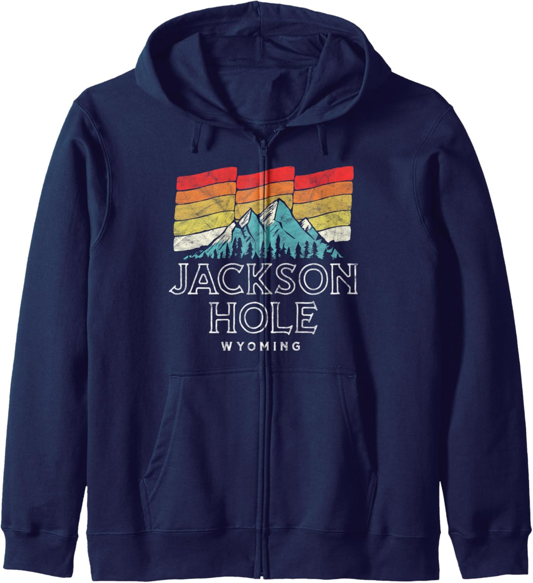 Retro Jackson Hole Wyoming Mountains Kapuzenjacke
