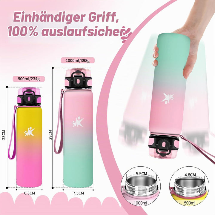 KollyKolla Thermosflasche 500ml, BPA-Frei Isolierflasche, Auslaufsicher Thermoskanne, Trinkflasche E