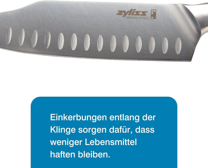 Zyliss E920272 Comfort Pro Mini Santoku messer, Deutscher Edelstahl, Black Handle, Küchenmesser, Spü
