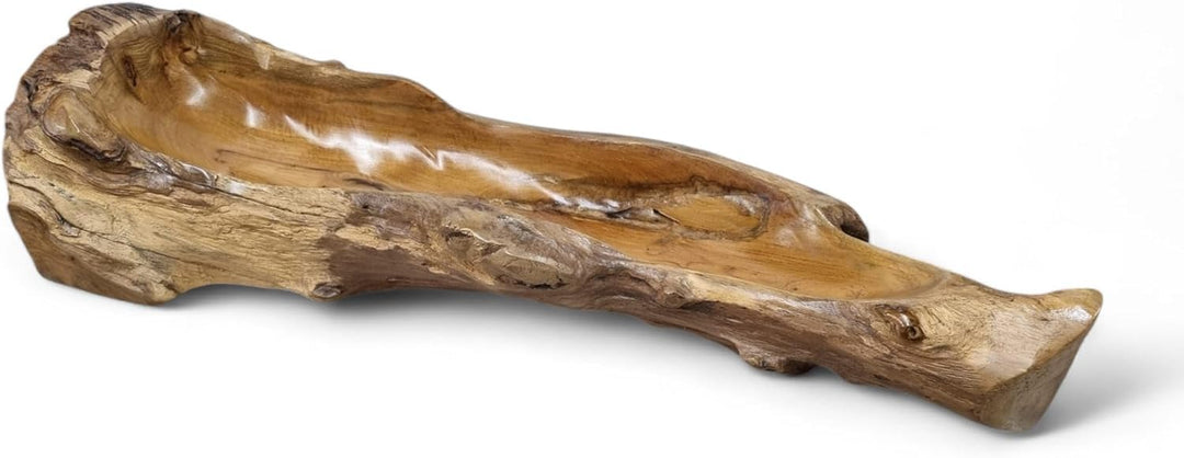 Kinaree Deko Schale Wurzelholz - Schale Teak Massivholz - 55-65cm Obst Schale
