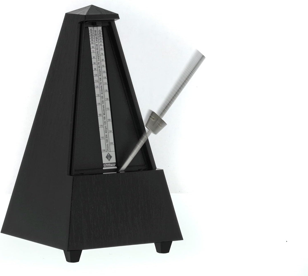 Wittner Metronom 855161 Kunststoffgehäuse mit Glocke Taktell Pyramidenform schwarz, schwarz