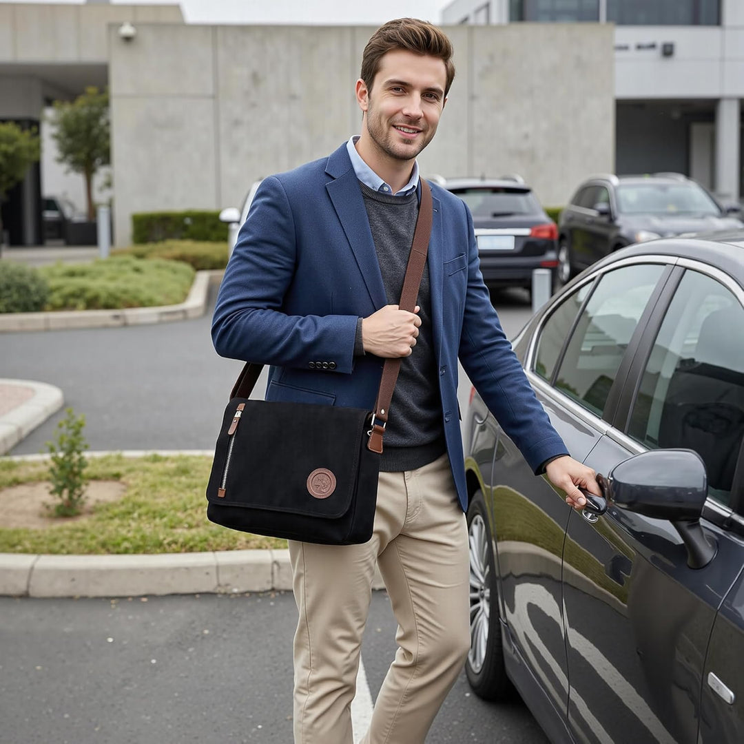 VARLIVOO Umhängetasche für Herren Schultertaschen 14" Zoll Laptoptaschen Messenger Bags Kuriertasche