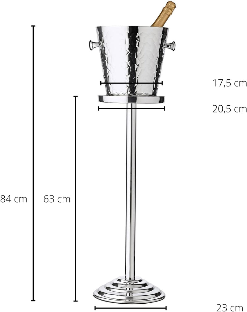 EDZARD Sektkühler Capri aus Edelstahl - Flaschenkühler, Champagner Kühler inkl. Ständer - Getränkekü