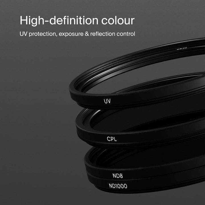 Urth 72 mm UV, Polfilter (CPL), ND8, ND1000 Filter Kit (Plus+) 72 mm Zum Einschrauben, 72 mm Zum Ein