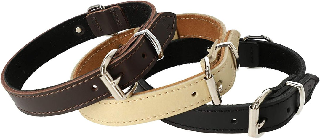 Dingo Hundehalsband aus weichem Leder mit Futter,gewachstem Leder Soft 40 mm x 70 cm Natur 11107 40m