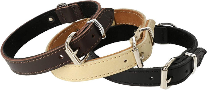 Dingo Hundehalsband aus weichem Leder mit Futter,gewachstem Leder Soft 40 mm x 70 cm Natur 11107 40m