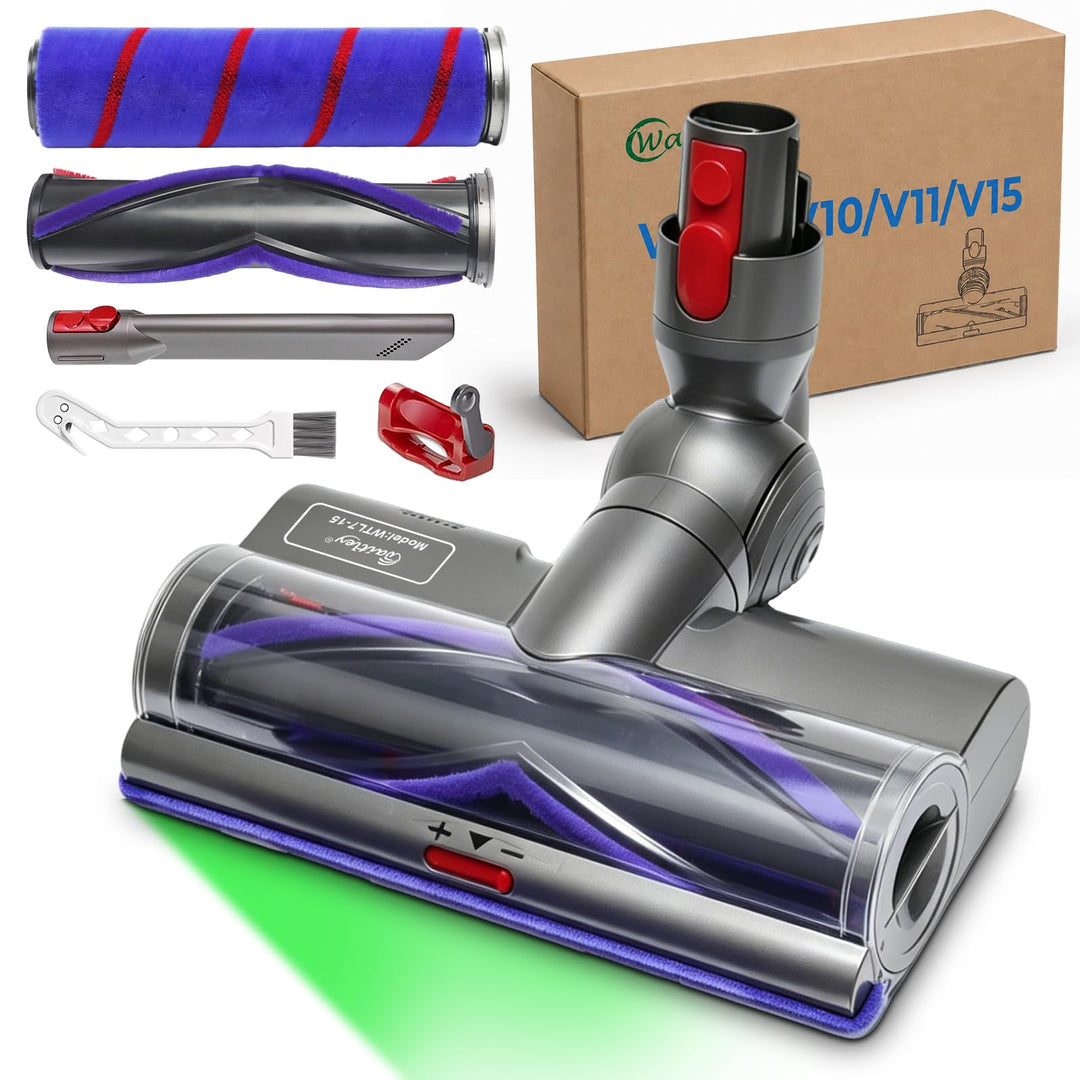 Waitley Bürste kompatibel mit Dyson V7 V8 V10 V11 V15 Staubsauger, Elektrische Bürste mit LED-Leucht
