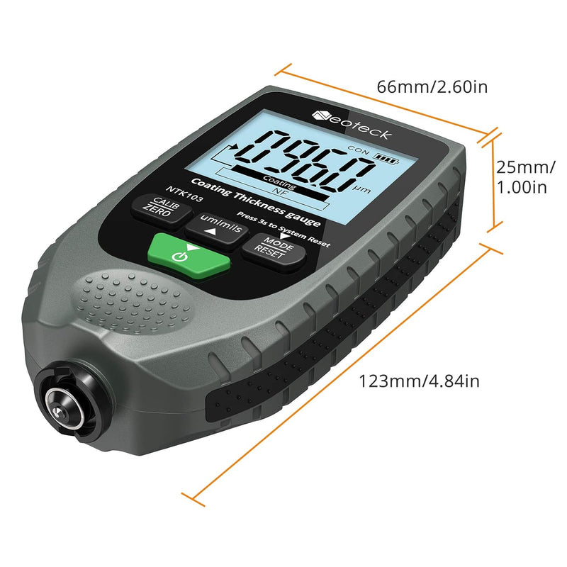 Neoteck Autolack-Schichtdickenmessgerät Handheld mit LCD-Display Hintergrundbeleuchtung für Stahl- u