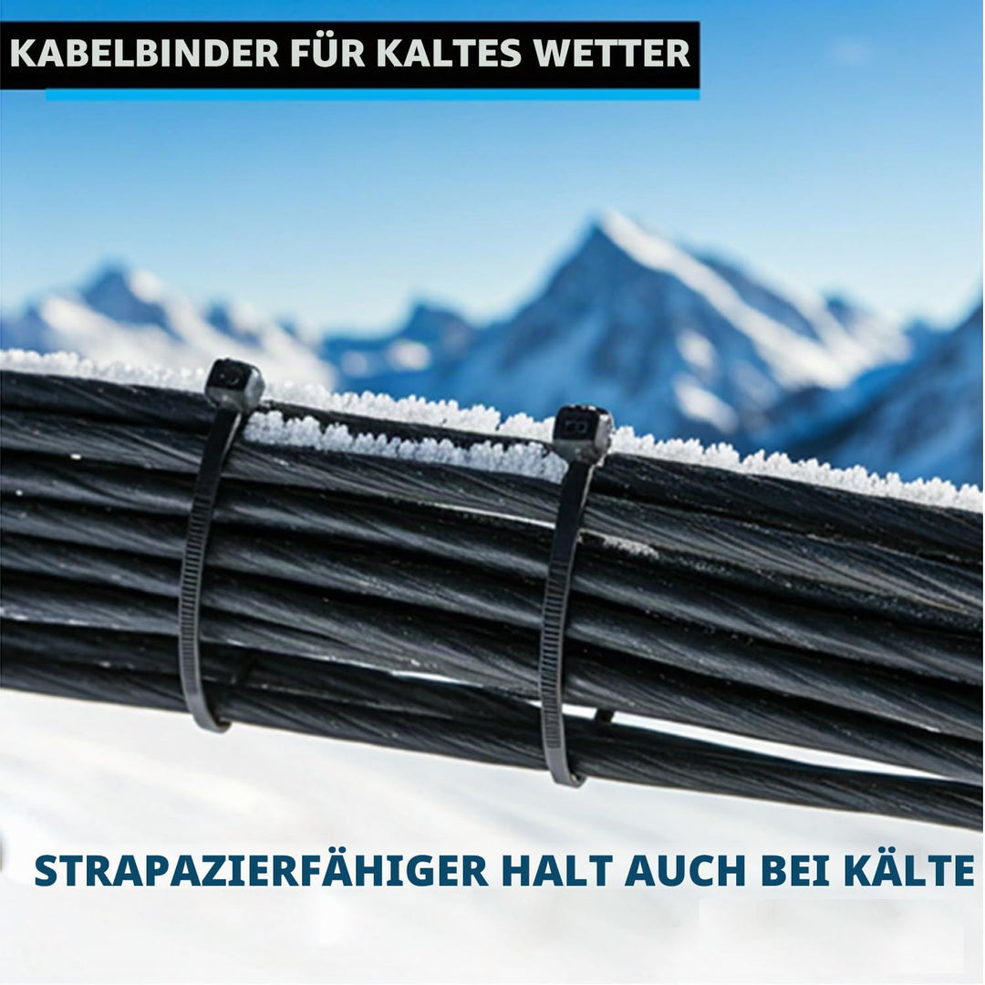 1000 Stück Kabelbinder schwarz Set 350/300/250/200/150/100mm (100/100/100/200/200/300 Stück),WLEAD S