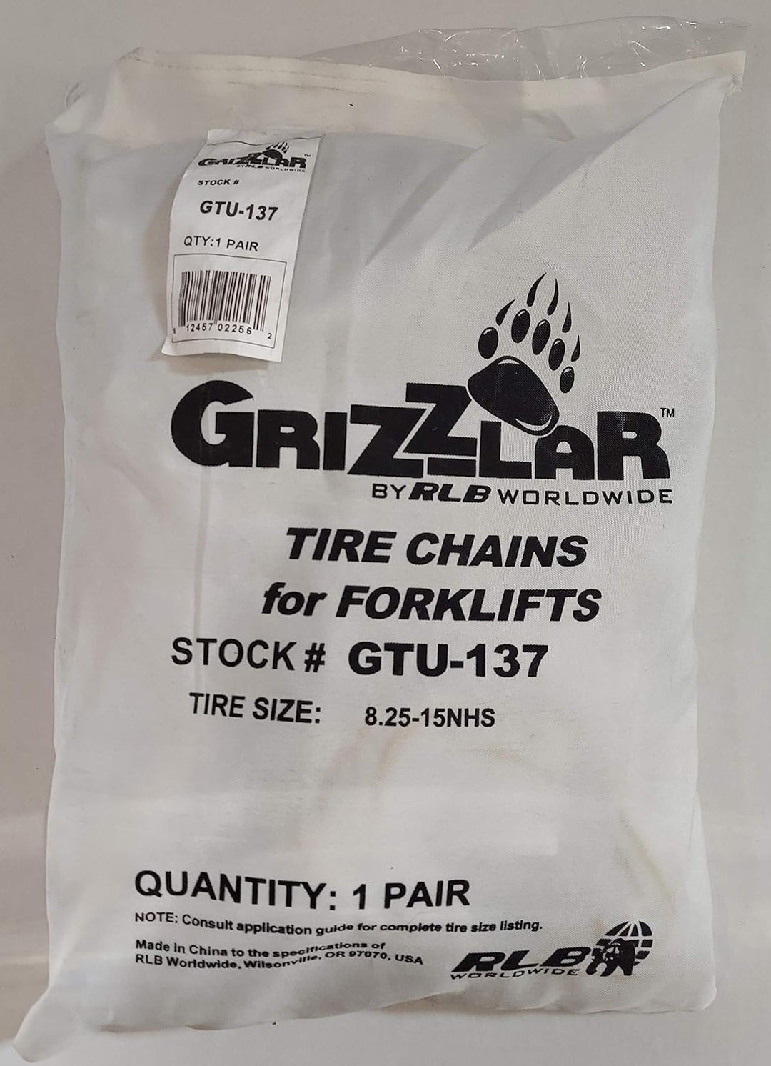 Grizzlar GTU-137 Gabelstapler Vierkant Leiter Schneeketten 8.25-15NHS