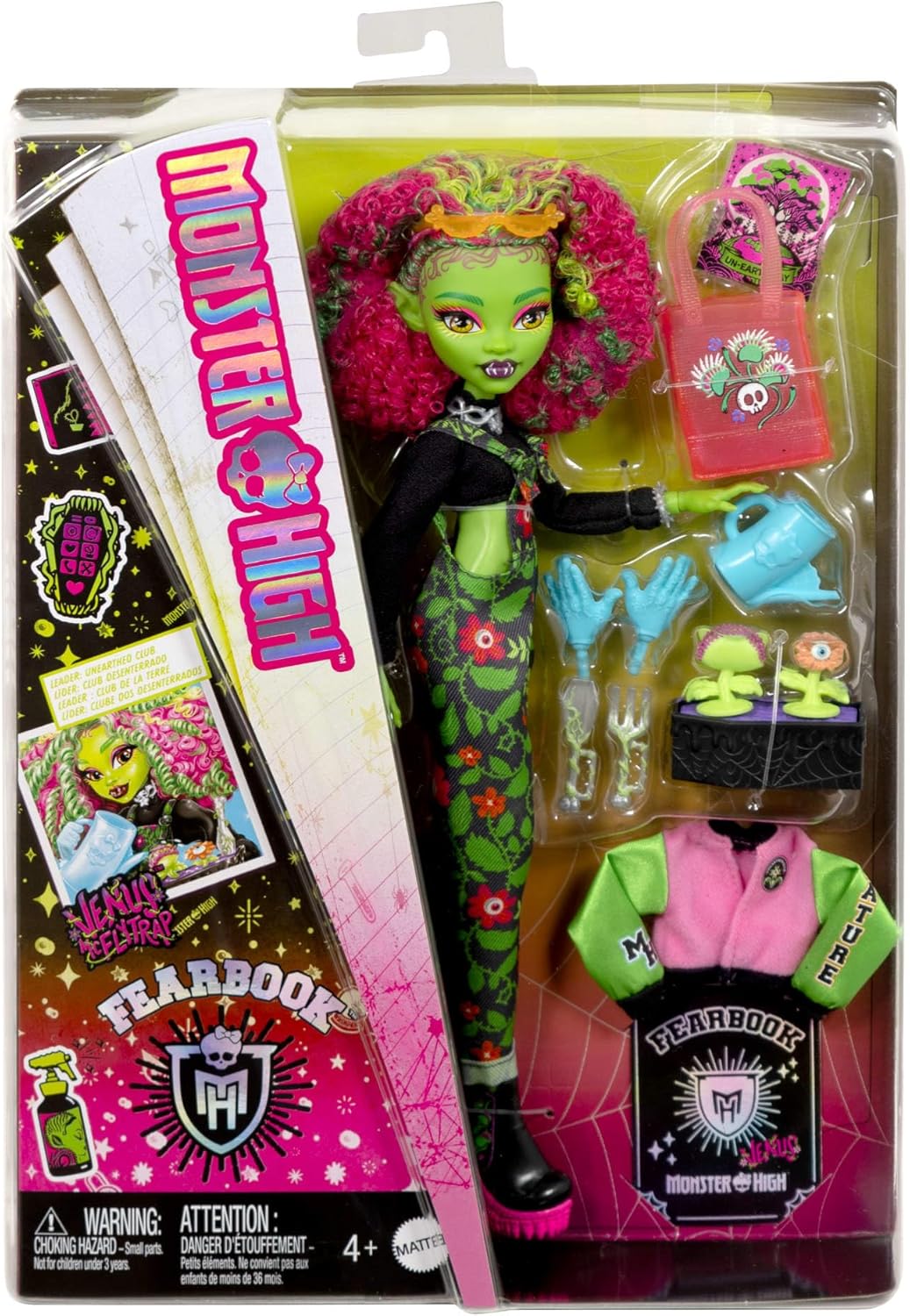 Monster High Fearbook Venus McFlytrap-Puppe und Zubehör zum Thema Unter-der-Erde-Club, einschliessli