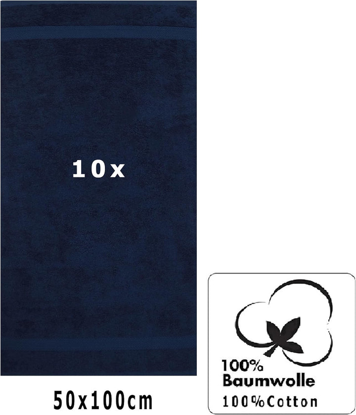 Betz 10 Stück Premium Handtücher hochwertiges Handtuch saugstark 100% Baumwolle Grösse 50x100 cm Far