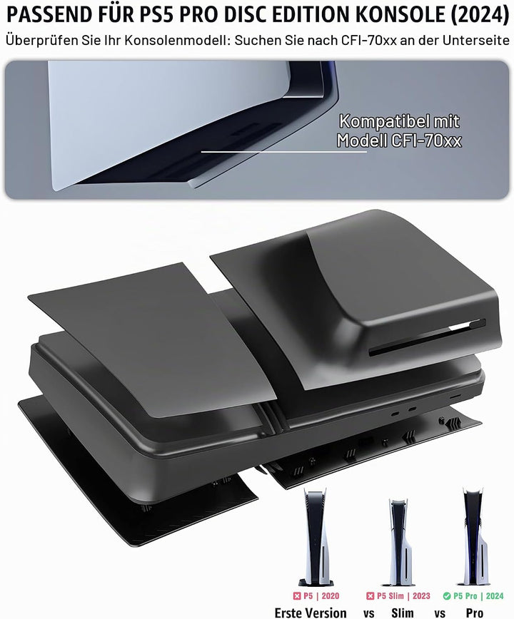Joso Faceplate für PS5 Pro CD-ROM Version, Anti-Scratch staubdichtes Gehäuse Ersatz, Abdeckung Haut