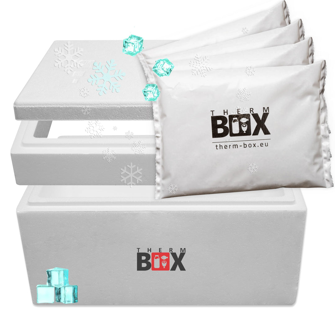 THERM BOX Modularbox 43M mit 4X Kühlakku für Kühlbox 43L Innen: 49x30x28cm Transportbox Thermobehält