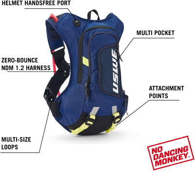 USWE Moto Hydro Hydration Pack - with Water Bladder, a High End, Bounce Free Backpack for Enduro and
