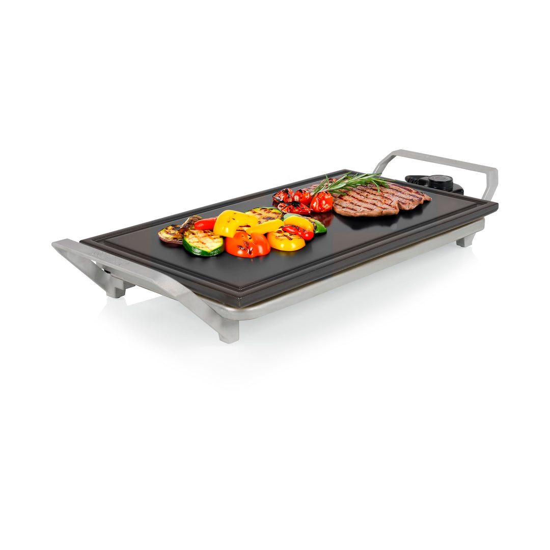 Princess Table Chef Premium Stein-Grill – Extra grosse Grillfläche 46 x 26 cm – Keramik-Grillplatte