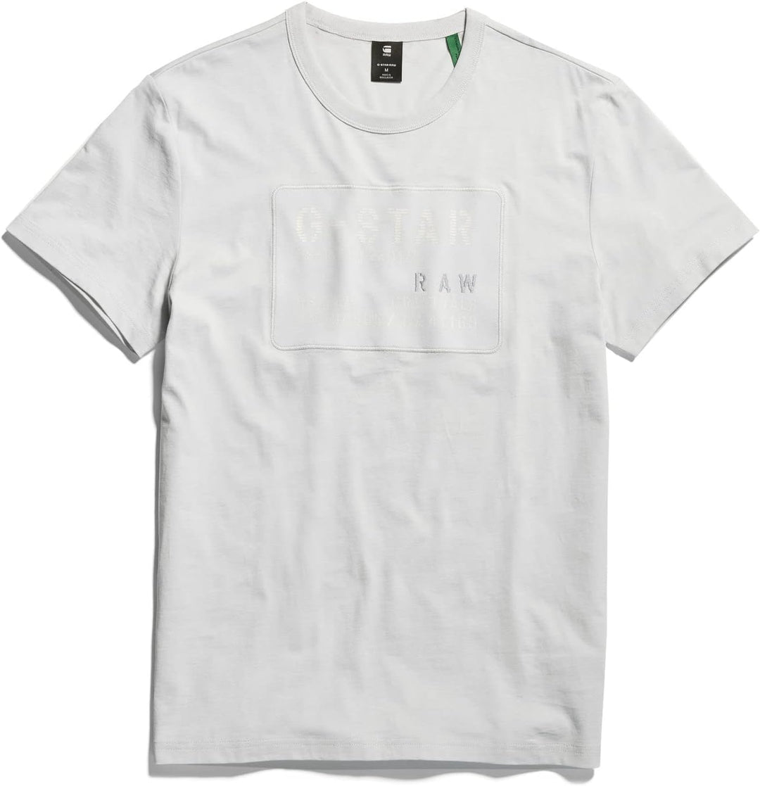 G-STAR RAW Herren Applique Multi Technique T-Shirts, Grau (Oyster Mushroom D22803-336-d607)