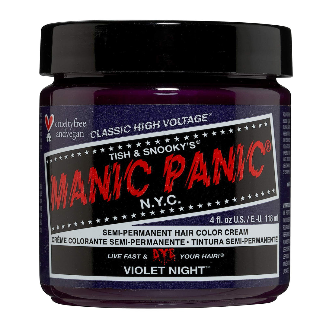 Manic Panic Violet Night Classic Creme, Vegan, Cruelty Free, Purple Semi Permanent Hair Dye 118ml Vi