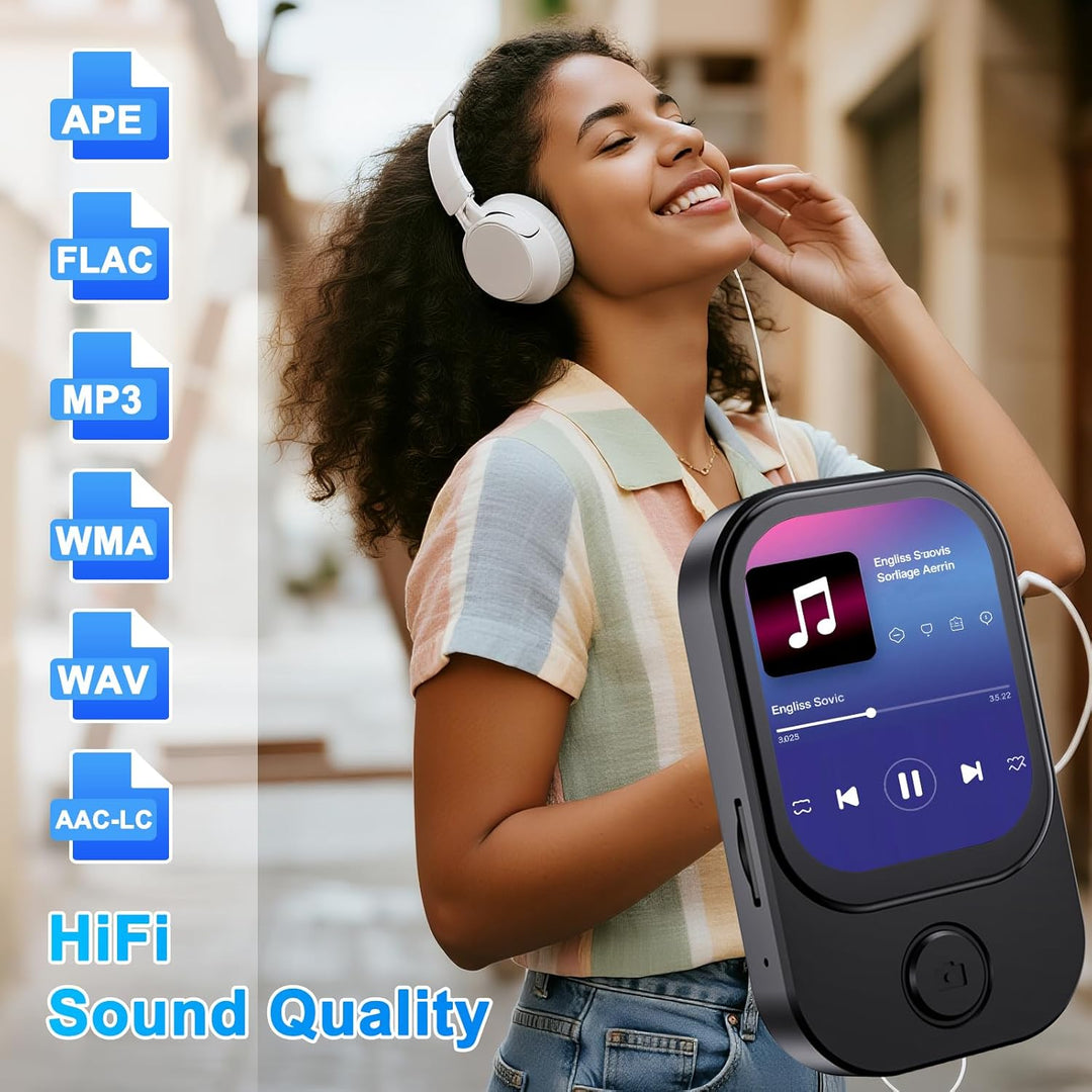 Gueray 64GB Mini MP3 Player mit Kamera, Bluetooth 5.3 Musikplayer mit Lautsprecher Touchscreen FM-Ra