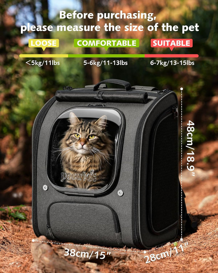pecute Katzenrucksack Bubble Haustier Rucksack mit Netzfenster, Tragbare und Faltbare Katzentasche,