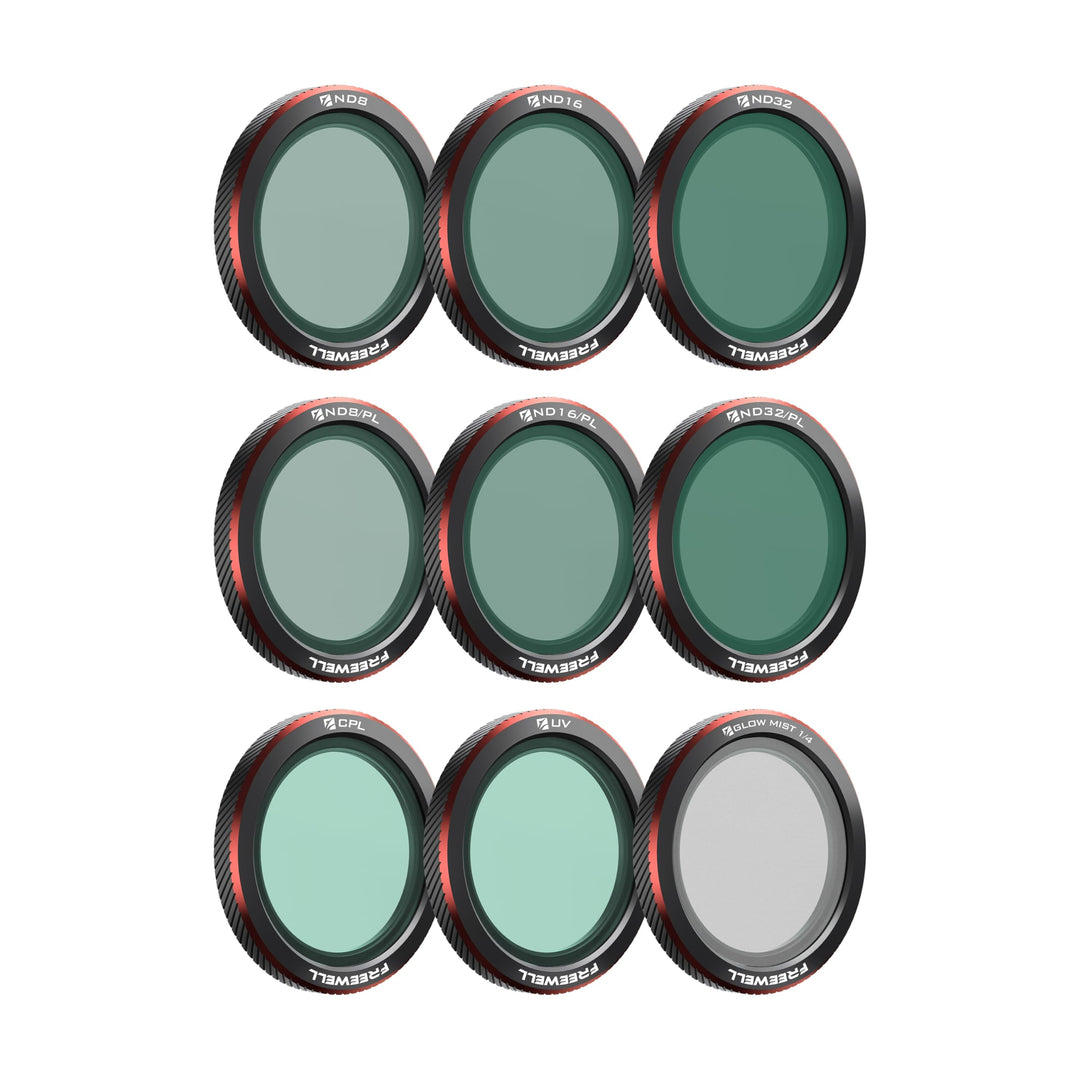 Freewell Magnetfilter für DJI Neo 2, inkl. ND8, ND16, ND32, ND/PL, CPL, UV, Black Glow Mist Filter f