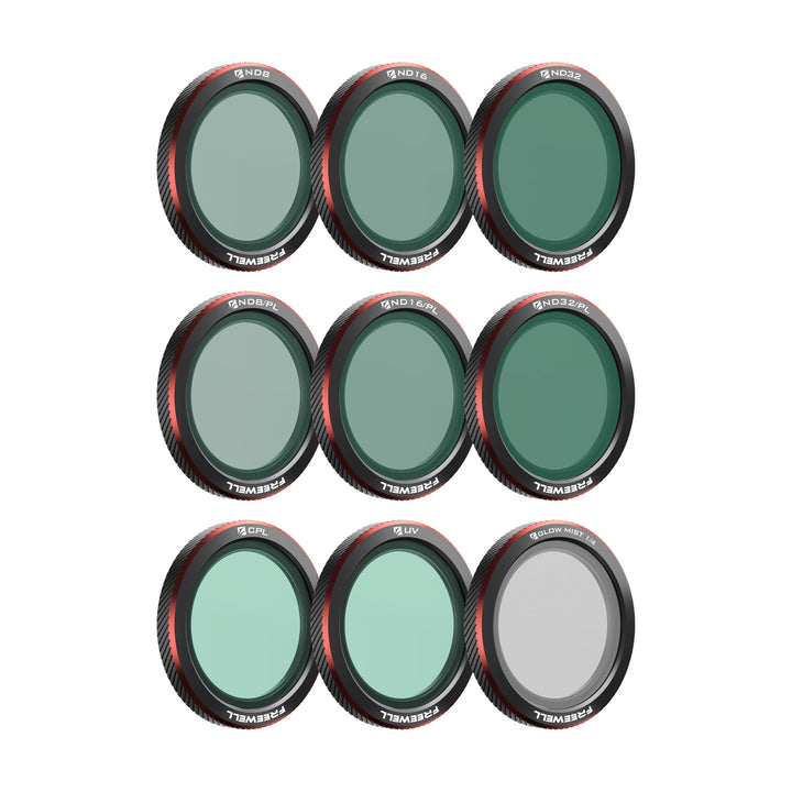 Freewell Magnetfilter für DJI Neo 2, inkl. ND8, ND16, ND32, ND/PL, CPL, UV, Black Glow Mist Filter f