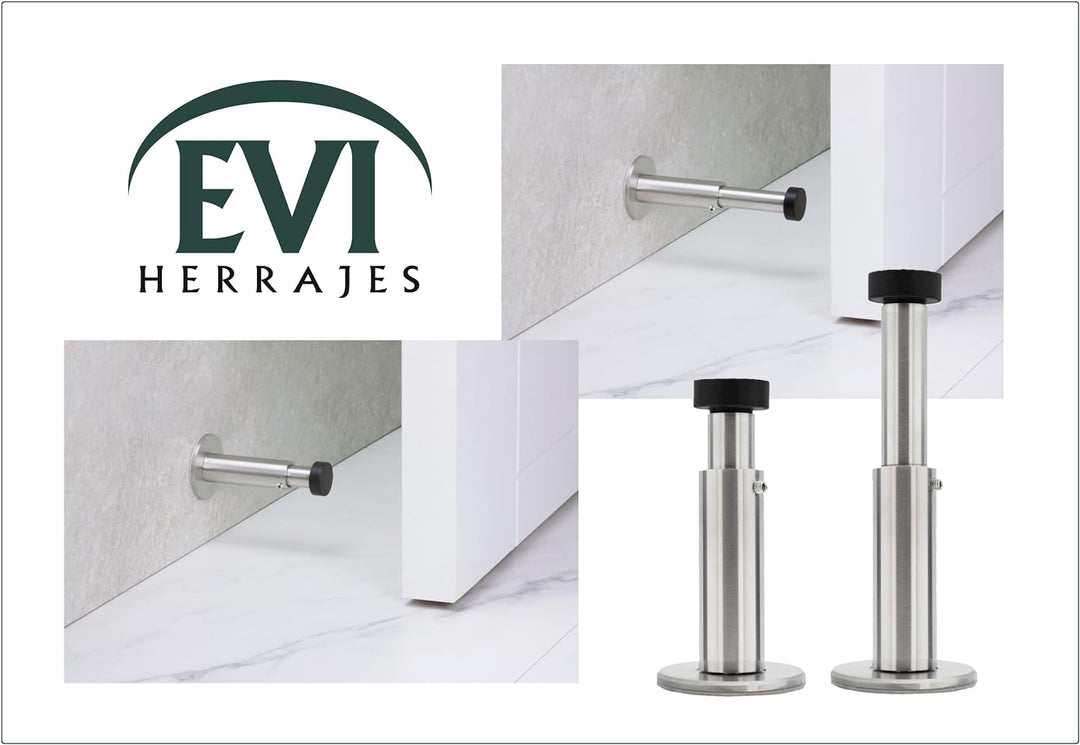 Verstellbarer Wandpuffer von 88 bis 128 mm | Dual-Installation, Klebebasis oder Schraube | Edelstahl