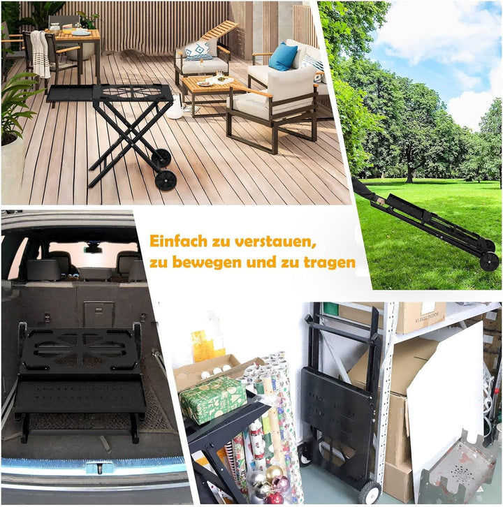 Faltbarer Grillständer für Ninja Woodfire OG701, Aussenbereich Klapptisch Grillwagen, Beweglicher St